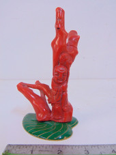 CHINESE CARVING IN BLOOD CORAL