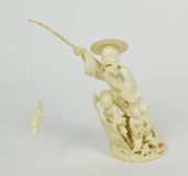 CHINESE CARVING OF A FISHERMAN