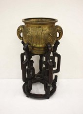 CHINESE CAST BRASS JARDINIERE