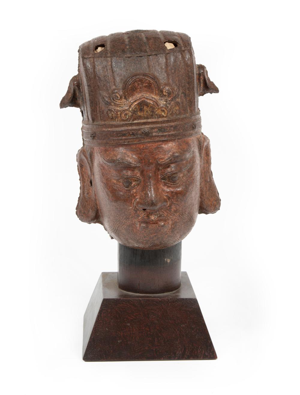 CHINESE CAST IRON HEAD OF