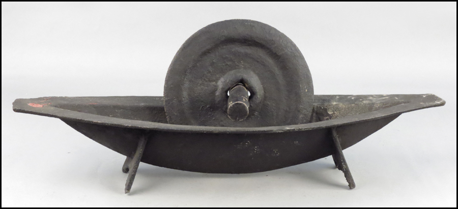 CHINESE CAST IRON HERB GRINDER.