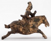 CHINESE CAST IRON HORSE AND RI