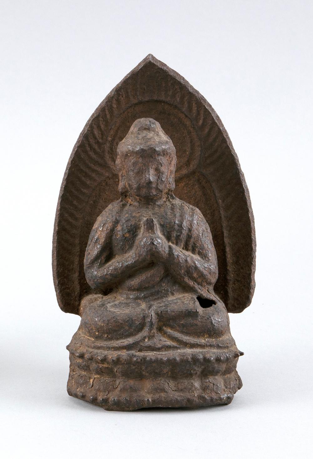 CHINESE CAST METAL FIGURE OF BUDDHA