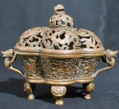 CHINESE CAST METAL QUATREFOIL