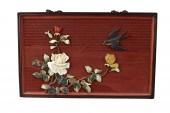 CHINESE CAVED LACQUERED PANEL