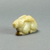 CHINESE CELADON AND RUSSET JAD