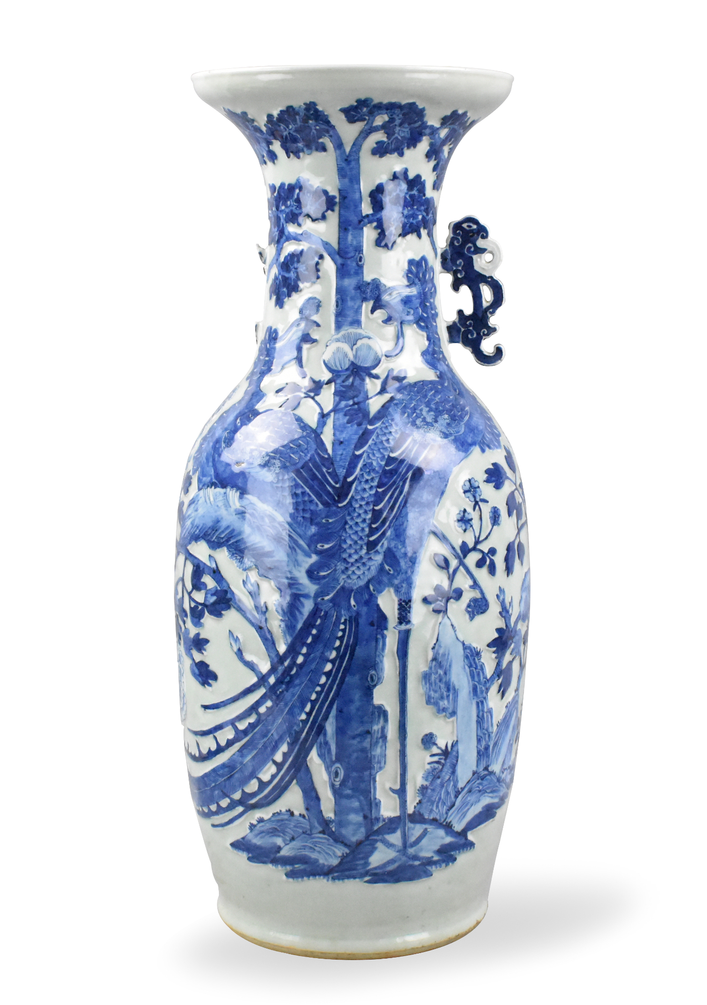 CHINESE CELADON B & W VASE W/