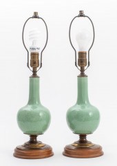 CHINESE CELADON BOTTLE VASES M