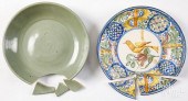 CHINESE CELADON CHARGER, ETC.C