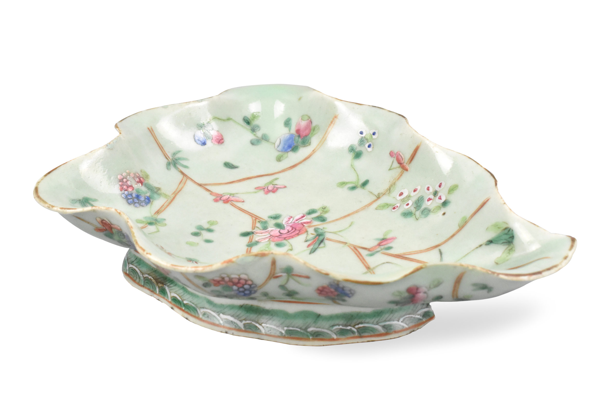 CHINESE CELADON FAMILLE ROSE STEM