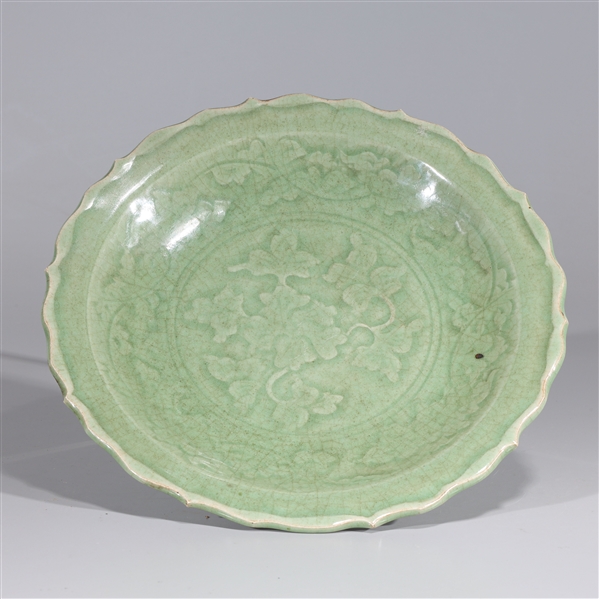 Chinese celadon glazed ceramic dish