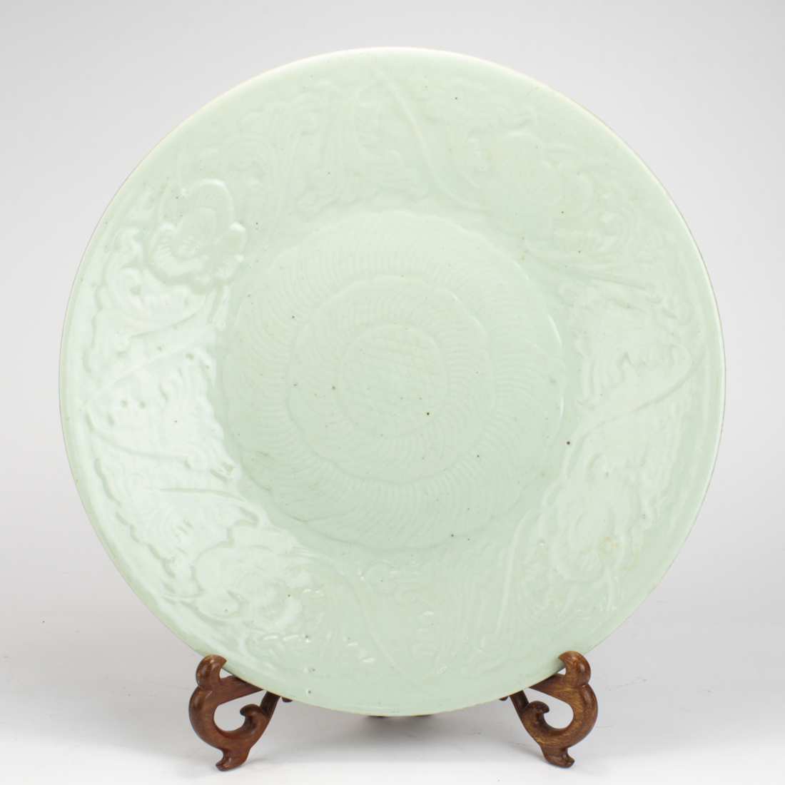 CHINESE CELADON GLAZED MOLDED