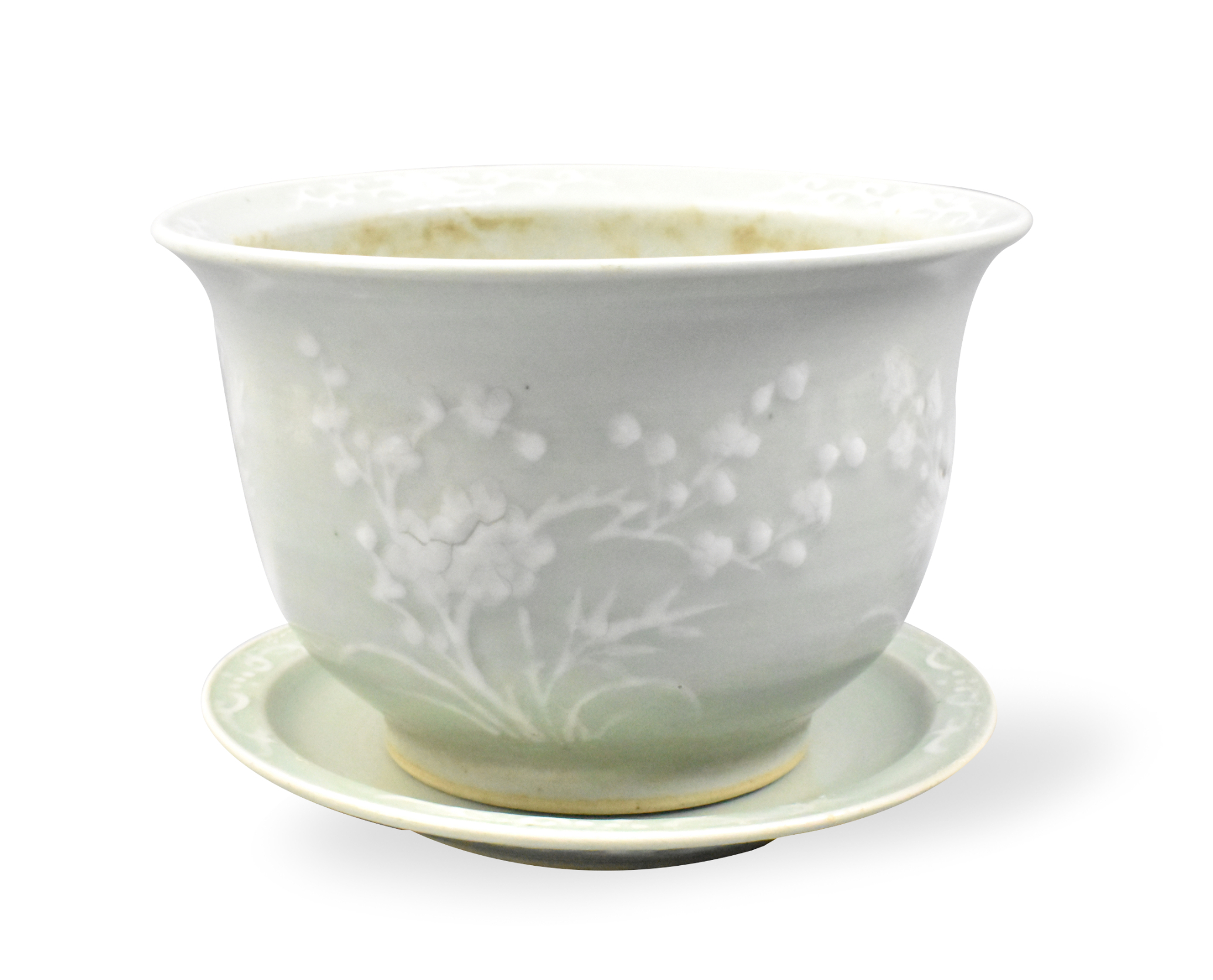 CHINESE CELADON GLAZED PLANTER W/