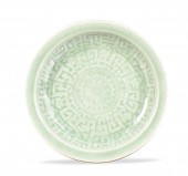 CHINESE CELADON GLAZED PLATE W
