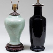 CHINESE CELADON GLAZED PORCELA