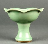 CHINESE CELADON GLAZED STEM CU