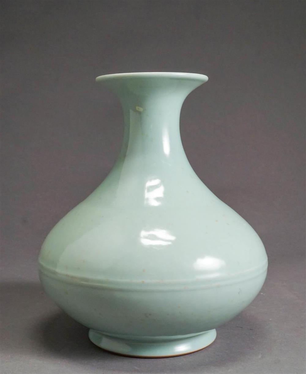 CHINESE CELADON GLAZED VASE, H: