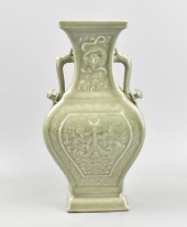 CHINESE CELADON GLAZED VASE W/