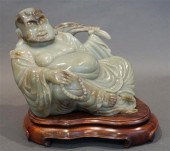 CHINESE CELADON HARDSTONE FIGU