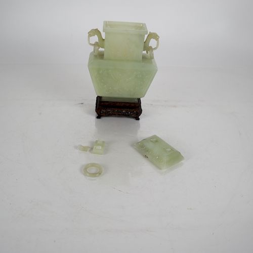 CHINESE CELADON JADE ARCHAISTIC
