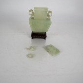 CHINESE CELADON JADE ARCHAISTI