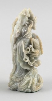 CHINESE CELADON JADE CARVING O