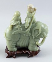 CHINESE CELADON JADE CARVING O