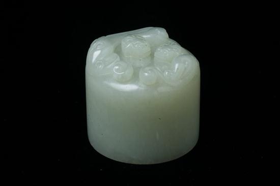 CHINESE CELADON JADE CYLINDRICAL