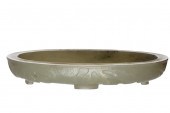 CHINESE CELADON JADE FOOTED WA
