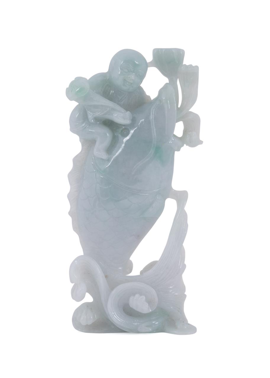 CHINESE CELADON JADE GOOD LUCK