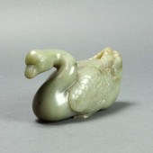 CHINESE CELADON JADE GOOSE Chi