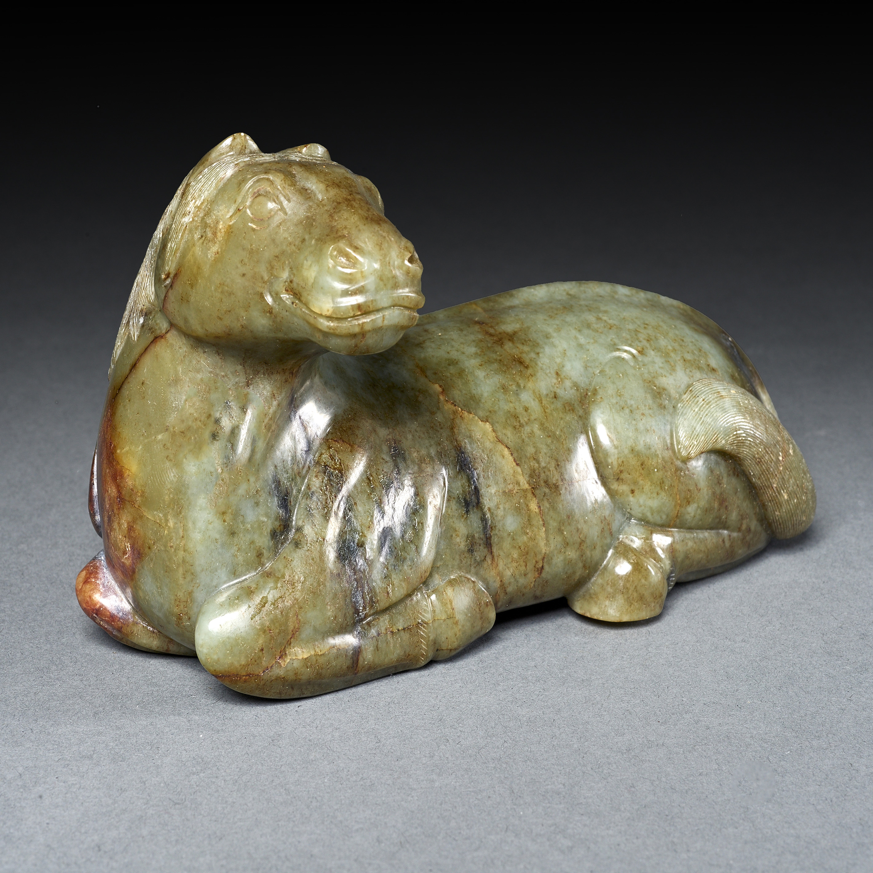 CHINESE CELADON JADE HORSE