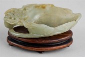 CHINESE CELADON JADE PEACH-FOR