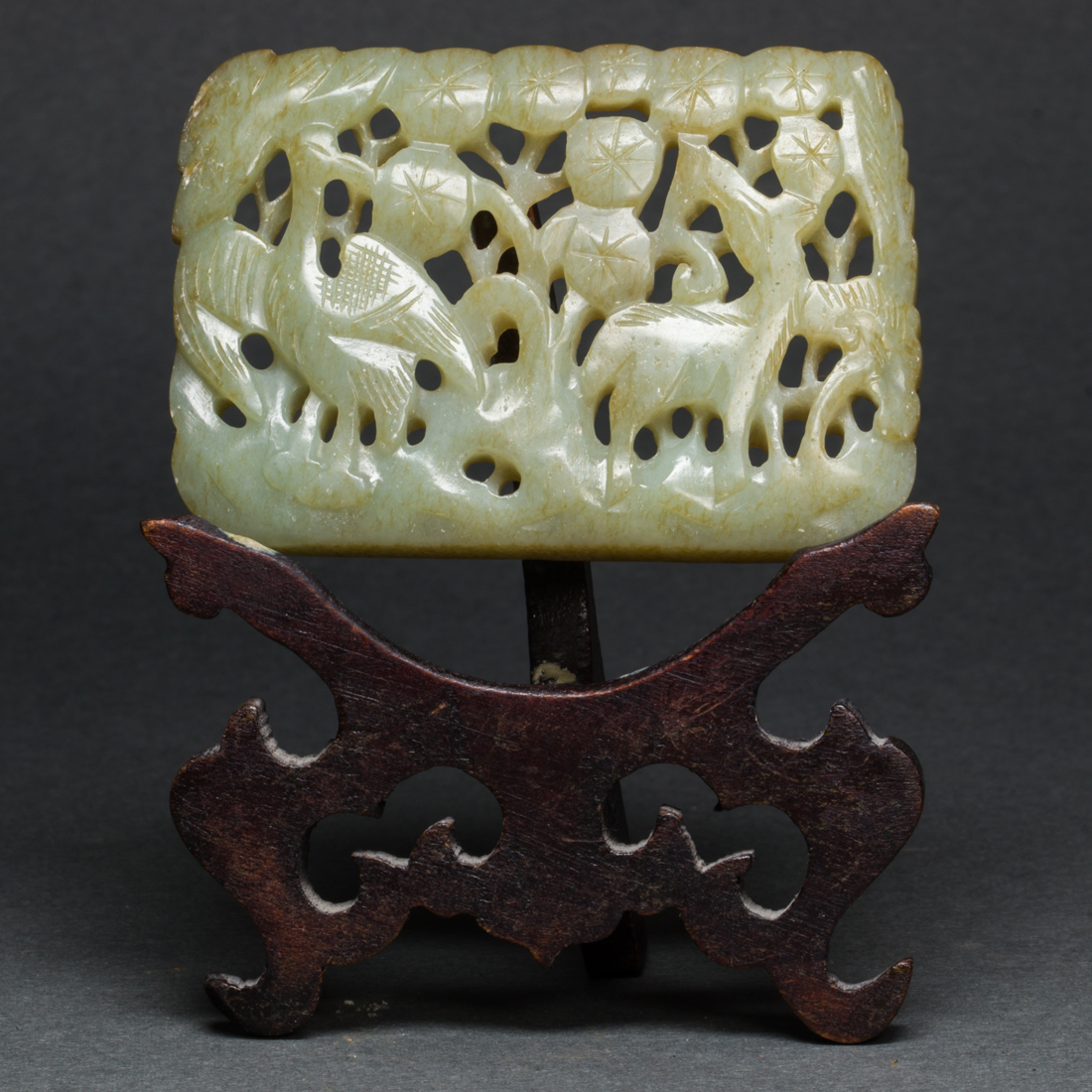 CHINESE CELADON JADE PLAQUE Chinese