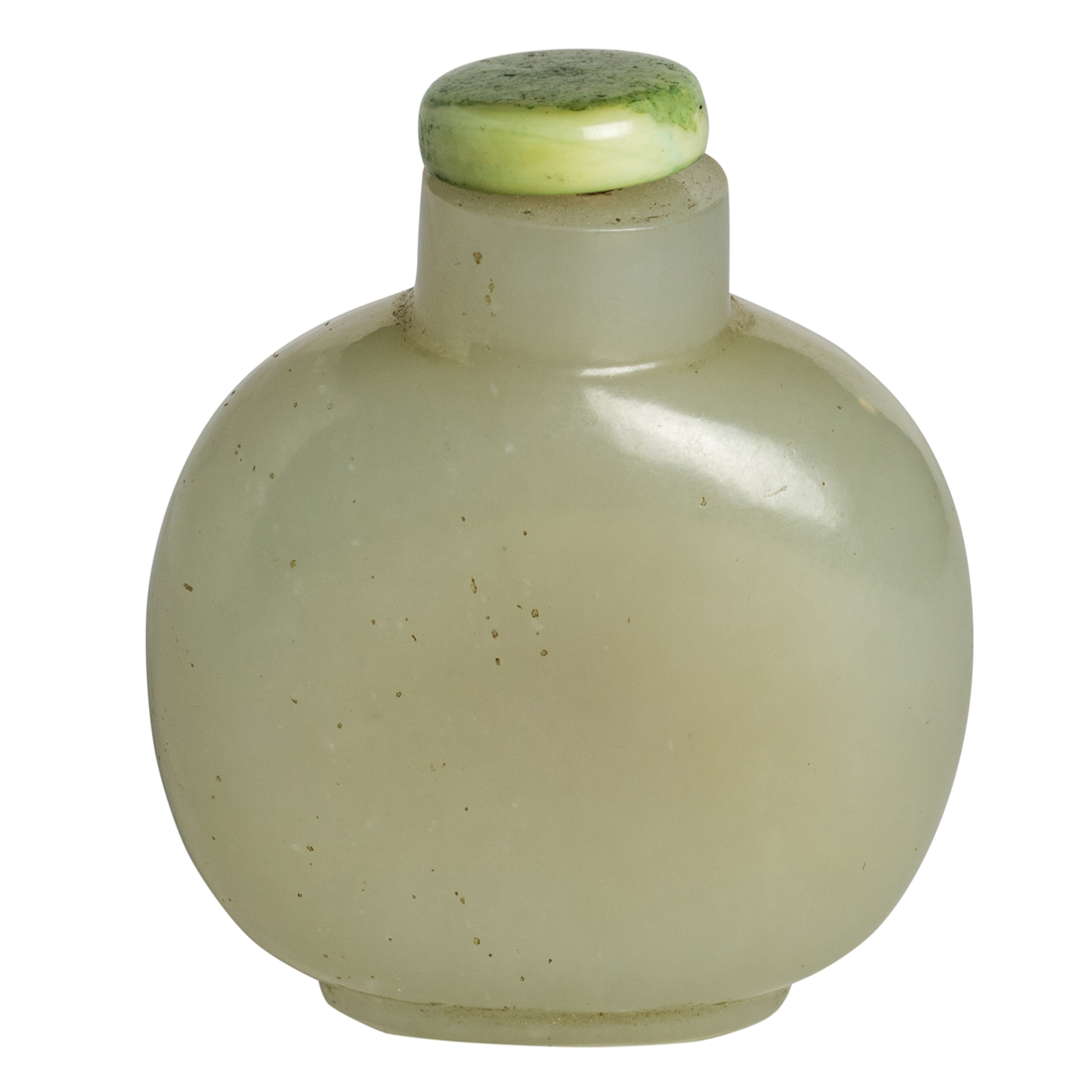CHINESE CELADON JADE SNUFF BOTTLE