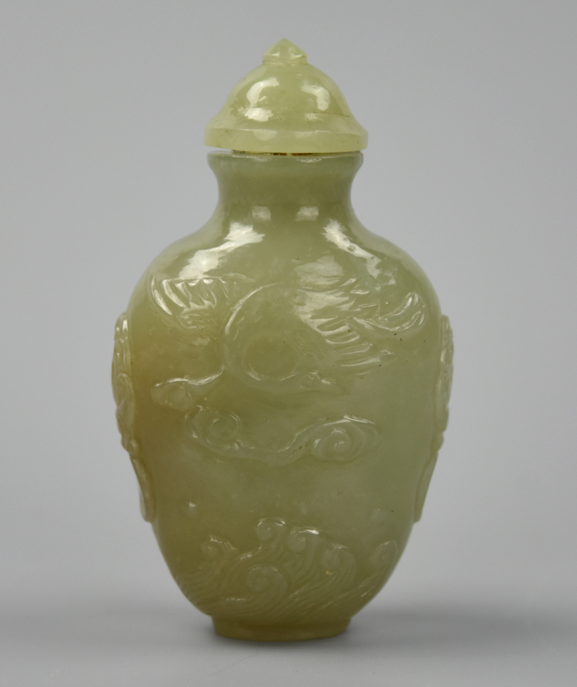 CHINESE CELADON JADEITE SNUFF