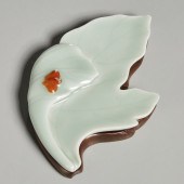 CHINESE CELADON LEAF BRUSH WAS