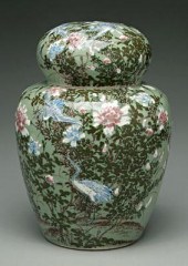 Chinese celadon lidded jar, pa