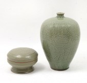 CHINESE CELADON MEIPING JAR &