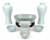 CHINESE CELADON PORCELAIN, 7 P