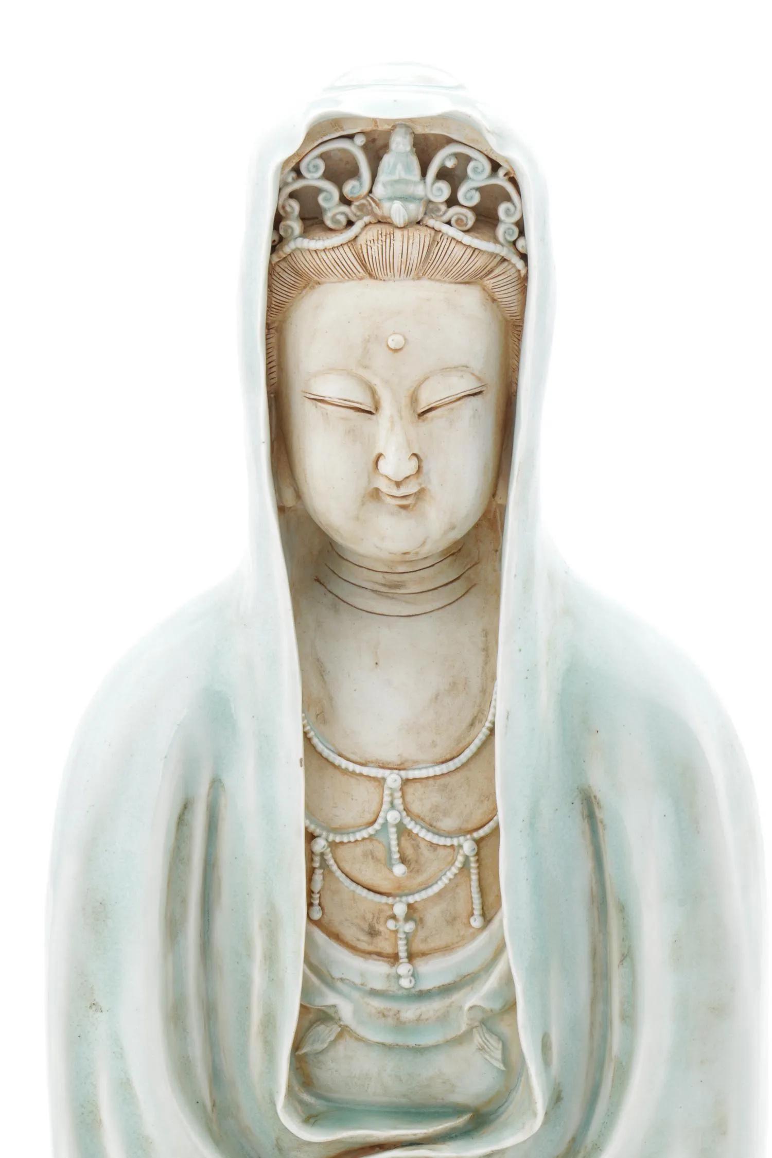 CHINESE CELADON PORCELAIN SEATED