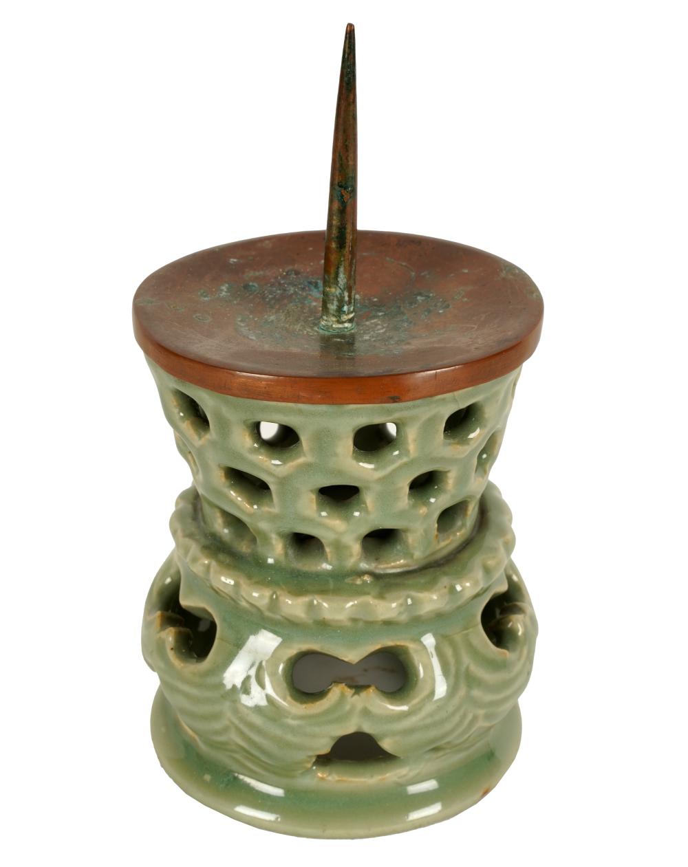 CHINESE CELADON PRICKET