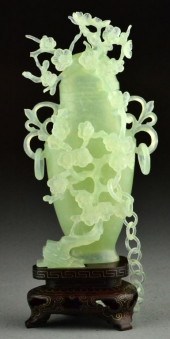 Chinese Celedon Jade Vase And