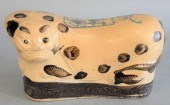 CHINESE CERAMIC CAT PILLOW, BL