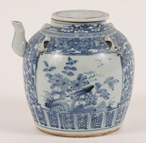 Chinese ceramic teapot; floral