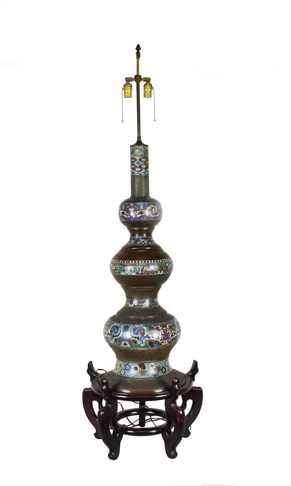 CHINESE CHAMPLEVE ON BRONZE FLOOR