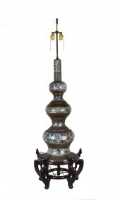 CHINESE CHAMPLEVE ON BRONZE FL