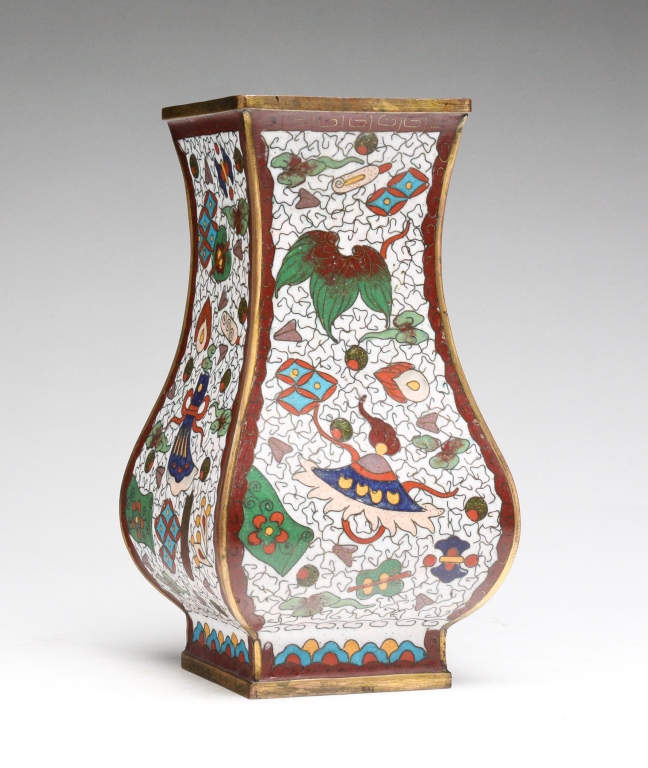 CHINESE CHAMPLEVE VASE. Late