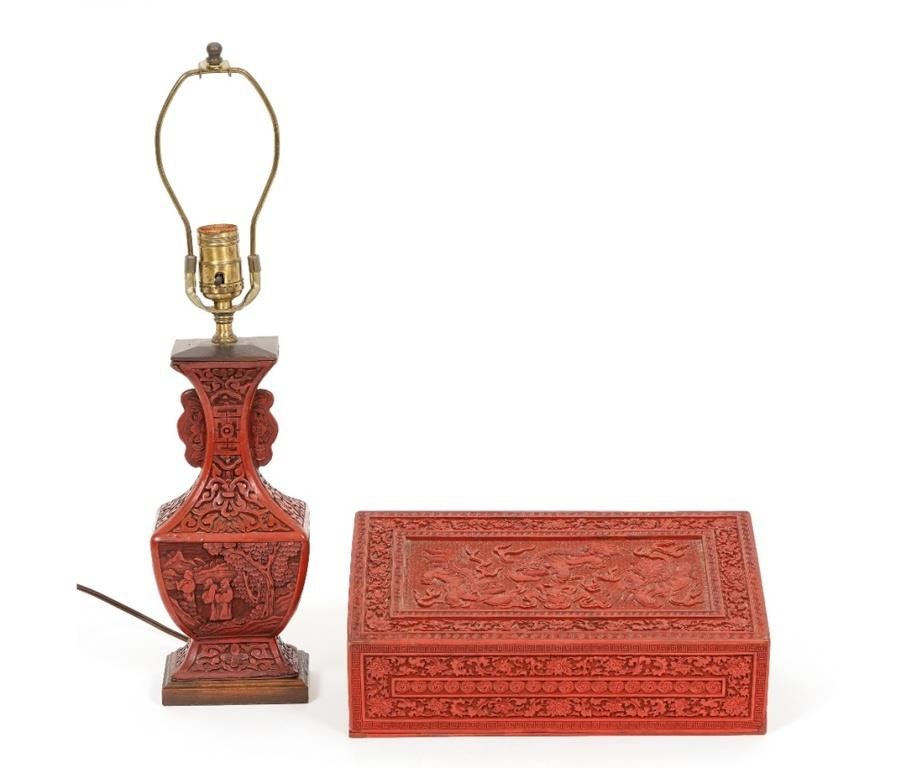 Chinese cinnabar box, Kien-Lung
