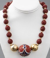 CHINESE CINNABAR, CLOISONNE, &
